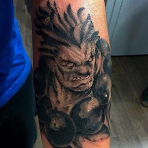 Black & Grey Akuma Tattoo Done By Kristian. For all inquires check us out at http://goldenirontattoostudio.com/  