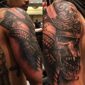 Realistic Japanese Samurai Tattoo. For any inquires check us out at http://goldenirontattoostudio.com/ or to book an appointment contact (647) 347-9363 during opening hours 11:00AM-8:00PM