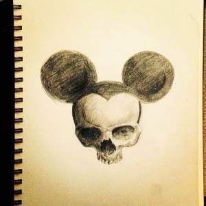 Custom Skull Micky Mouse Drawing By Ronald. For all inquires check us out at http://goldenirontattoostudio.com/