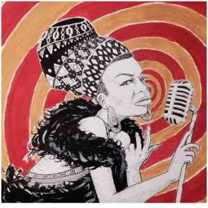 Kyle drawing version of Nina Simone.  For all inquires check us out at http://goldenirontattoostudio.com/