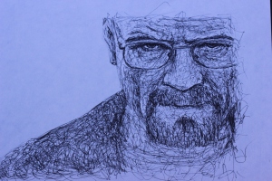 Walter White from Breaking Bad drawing by Lindsay. For all inquires check us out at http://goldenirontattoostudio.com/